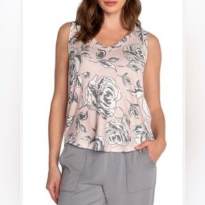 PJ Salvage Cinema Floral Tank Top Size Medium Pink Loungewear Pajama NWT